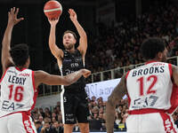 Jordan Ford of Dolomiti Energia Trentino is in action during the match between Dolomiti Energia Trentino and EA7 Emporio Armani Milano, regu...