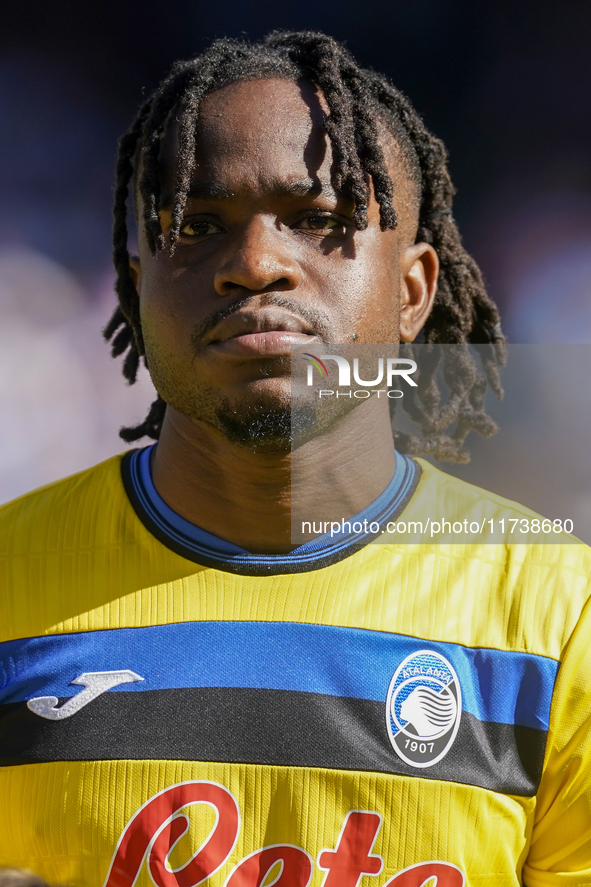 Ademola Lookman of Atalanta BC during the Serie A match between SSC Napoli and Atalanta BC at Stadio Diego Armando Maradona Naples Italy on...