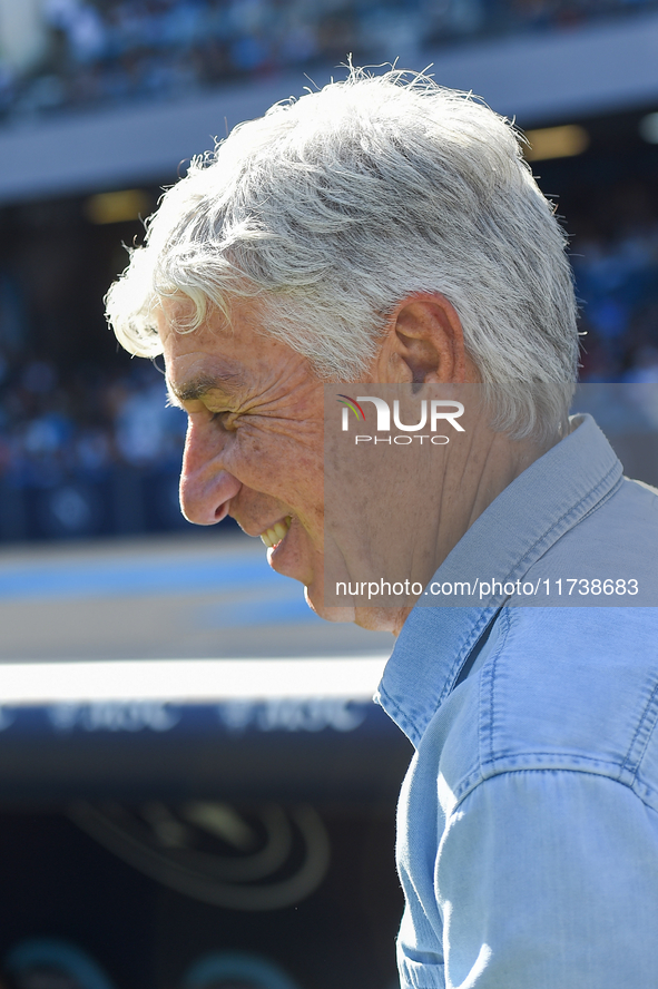 Gian Piero Gasperini Head Coach of Atalanta BC during the Serie A match between SSC Napoli and Atalanta BC at Stadio Diego Armando Maradona...