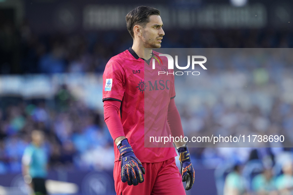 Alex Meret of SSC Napoli during the Serie A match between SSC Napoli and Atalanta BC at Stadio Diego Armando Maradona Naples Italy on 3 Nove...