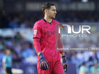 Alex Meret of SSC Napoli during the Serie A match between SSC Napoli and Atalanta BC at Stadio Diego Armando Maradona Naples Italy on 3 Nove...