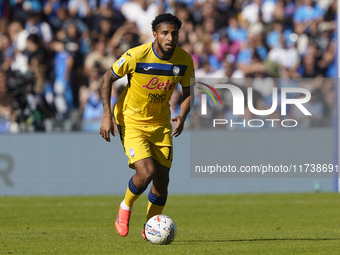 Ederson of Atalanta BC during the Serie A match between SSC Napoli and Atalanta BC at Stadio Diego Armando Maradona Naples Italy on 3 Novemb...