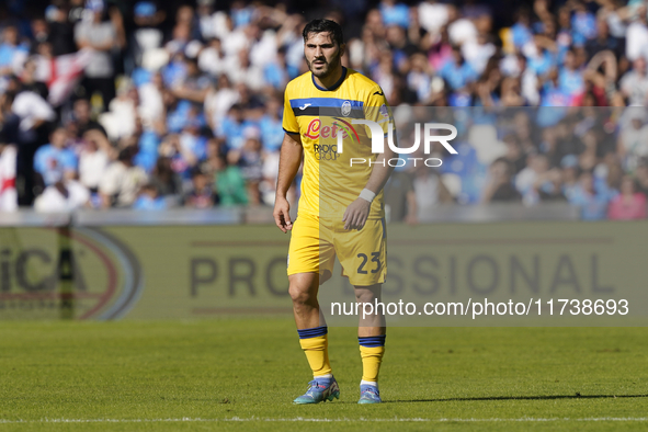 Sead Kolasinac of Atalanta BC during the Serie A match between SSC Napoli and Atalanta BC at Stadio Diego Armando Maradona Naples Italy on 3...