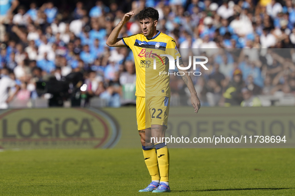 Matteo Ruggeri of Atalanta BC during the Serie A match between SSC Napoli and Atalanta BC at Stadio Diego Armando Maradona Naples Italy on 3...