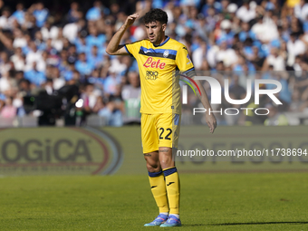 Matteo Ruggeri of Atalanta BC during the Serie A match between SSC Napoli and Atalanta BC at Stadio Diego Armando Maradona Naples Italy on 3...