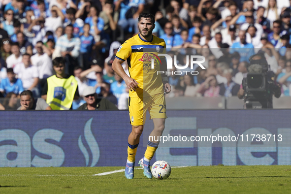 Sead Kolasinac of Atalanta BC during the Serie A match between SSC Napoli and Atalanta BC at Stadio Diego Armando Maradona Naples Italy on 3...