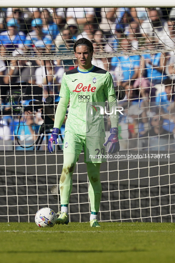 Marco Carnesecchi of Atalanta BC during the Serie A match between SSC Napoli and Atalanta BC at Stadio Diego Armando Maradona Naples Italy o...