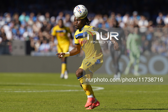 Ademola Lookman of Atalanta BC during the Serie A match between SSC Napoli and Atalanta BC at Stadio Diego Armando Maradona Naples Italy on...