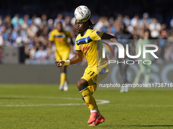 Ademola Lookman of Atalanta BC during the Serie A match between SSC Napoli and Atalanta BC at Stadio Diego Armando Maradona Naples Italy on...