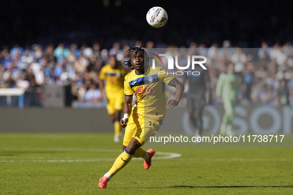 Ademola Lookman of Atalanta BC during the Serie A match between SSC Napoli and Atalanta BC at Stadio Diego Armando Maradona Naples Italy on...