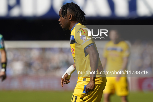 Ademola Lookman of Atalanta BC during the Serie A match between SSC Napoli and Atalanta BC at Stadio Diego Armando Maradona Naples Italy on...