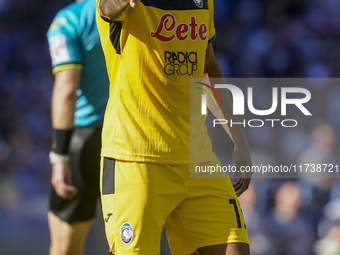 Ederson of Atalanta BC during the Serie A match between SSC Napoli and Atalanta BC at Stadio Diego Armando Maradona Naples Italy on 3 Novemb...