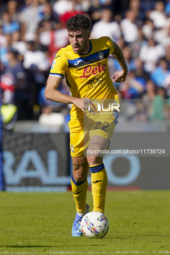 Matteo Ruggeri of Atalanta BC during the Serie A match between SSC Napoli and Atalanta BC at Stadio Diego Armando Maradona Naples Italy on 3...