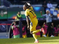 Ademola Lookman of Atalanta BC celebrates after scoring during the Serie A match between SSC Napoli and Atalanta BC at Stadio Diego Armando...