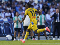 Ademola Lookman of Atalanta BC celebrates after scoring during the Serie A match between SSC Napoli and Atalanta BC at Stadio Diego Armando...