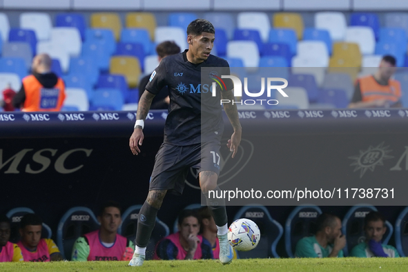 Mathias Olivera of SSC Napoli during the Serie A match between SSC Napoli and Atalanta BC at Stadio Diego Armando Maradona Naples Italy on 3...