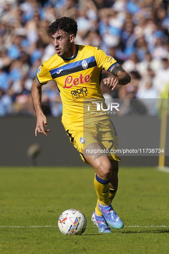 Matteo Ruggeri of Atalanta BC during the Serie A match between SSC Napoli and Atalanta BC at Stadio Diego Armando Maradona Naples Italy on 3...