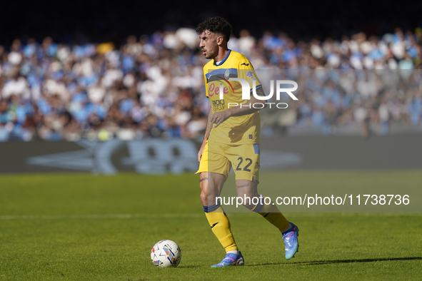 Matteo Ruggeri of Atalanta BC during the Serie A match between SSC Napoli and Atalanta BC at Stadio Diego Armando Maradona Naples Italy on 3...