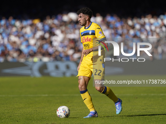 Matteo Ruggeri of Atalanta BC during the Serie A match between SSC Napoli and Atalanta BC at Stadio Diego Armando Maradona Naples Italy on 3...