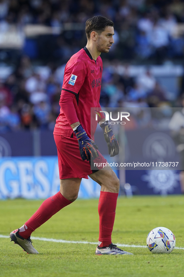 Alex Meret of SSC Napoli during the Serie A match between SSC Napoli and Atalanta BC at Stadio Diego Armando Maradona Naples Italy on 3 Nove...