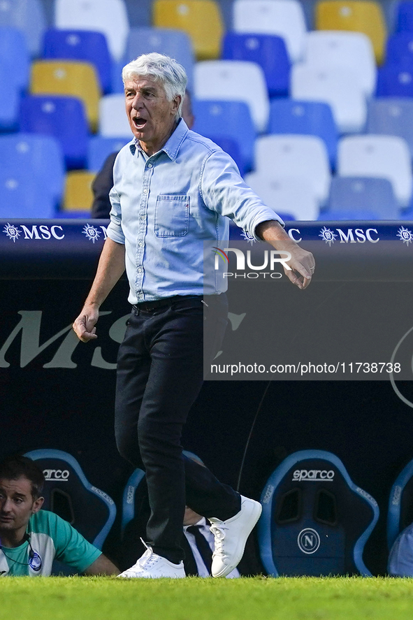 Gian Piero Gasperini Head Coach of Atalanta BC during the Serie A match between SSC Napoli and Atalanta BC at Stadio Diego Armando Maradona...