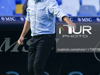 Gian Piero Gasperini Head Coach of Atalanta BC during the Serie A match between SSC Napoli and Atalanta BC at Stadio Diego Armando Maradona...