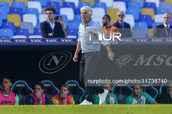 Gian Piero Gasperini Head Coach of Atalanta BC during the Serie A match between SSC Napoli and Atalanta BC at Stadio Diego Armando Maradona...