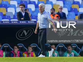 Gian Piero Gasperini Head Coach of Atalanta BC during the Serie A match between SSC Napoli and Atalanta BC at Stadio Diego Armando Maradona...