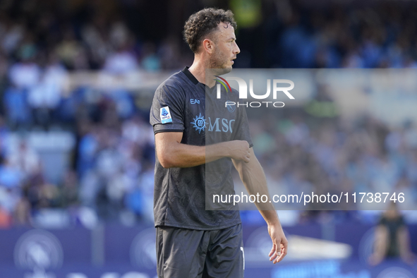 Amir Rrahmani of SSC Napoli during the Serie A match between SSC Napoli and Atalanta BC at Stadio Diego Armando Maradona Naples Italy on 3 N...