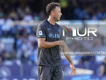 Amir Rrahmani of SSC Napoli during the Serie A match between SSC Napoli and Atalanta BC at Stadio Diego Armando Maradona Naples Italy on 3 N...