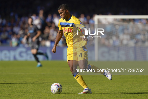 Isak Hien of Atalanta BC during the Serie A match between SSC Napoli and Atalanta BC at Stadio Diego Armando Maradona Naples Italy on 3 Nove...