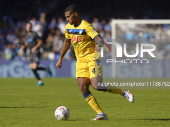 Isak Hien of Atalanta BC during the Serie A match between SSC Napoli and Atalanta BC at Stadio Diego Armando Maradona Naples Italy on 3 Nove...