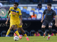 Ederson of Atalanta BC competes for the ball with Billy Gilmour of SSC Napoli during the Serie A match between SSC Napoli and Atalanta BC at...