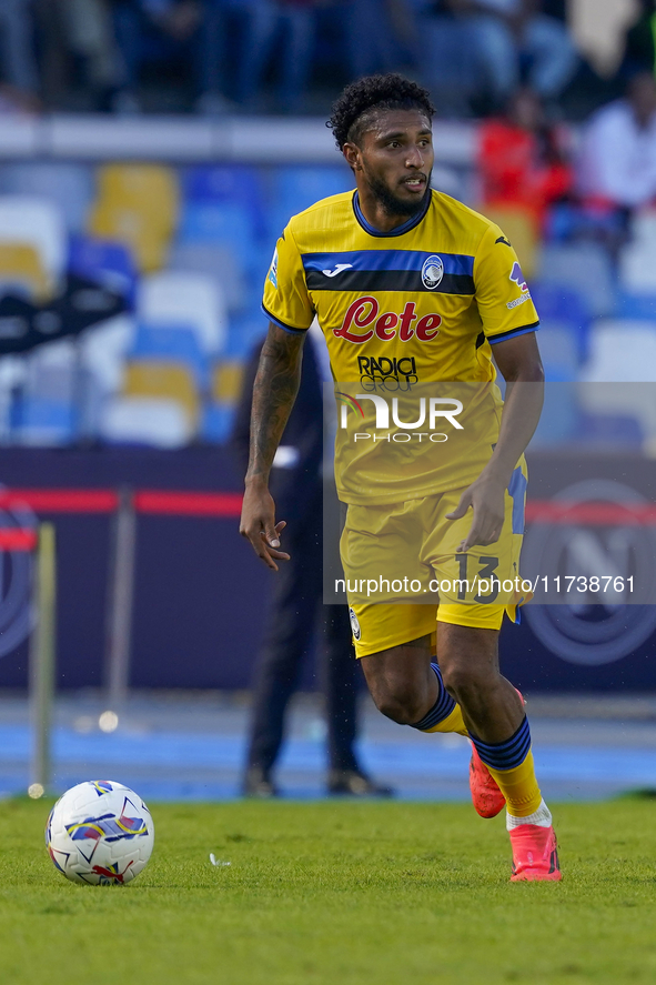 Ederson of Atalanta BC during the Serie A match between SSC Napoli and Atalanta BC at Stadio Diego Armando Maradona Naples Italy on 3 Novemb...