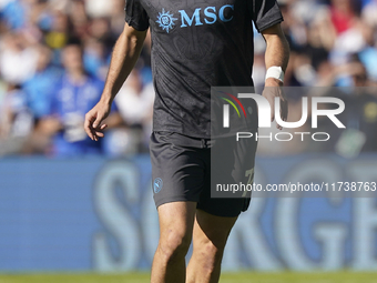 Khvicha Kvaratskhelia of SSC Napoli during the Serie A match between SSC Napoli and Atalanta BC at Stadio Diego Armando Maradona Naples Ital...