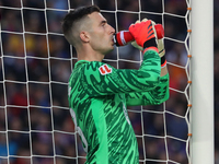 Inaki Pena plays during the match between FC Barcelona and RCD Espanyol, corresponding to week 12 of LaLiga EA Sports, at the Lluis Companys...