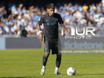 Mathias Olivera of SSC Napoli during the Serie A match between SSC Napoli and Atalanta BC at Stadio Diego Armando Maradona Naples Italy on 3...