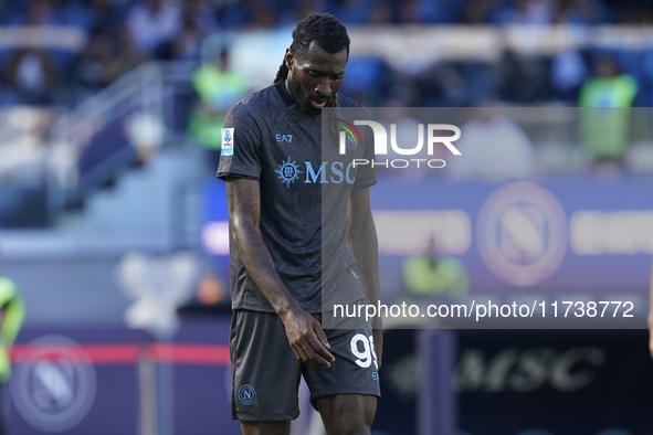 Andre-Frank Zambo Anguissa of SSC Napoli during the Serie A match between SSC Napoli and Atalanta BC at Stadio Diego Armando Maradona Naples...