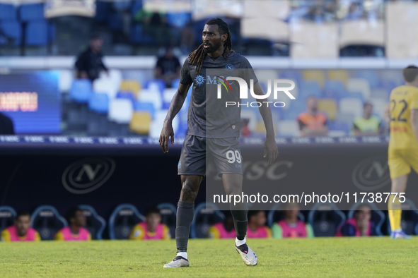 Andre-Frank Zambo Anguissa of SSC Napoli during the Serie A match between SSC Napoli and Atalanta BC at Stadio Diego Armando Maradona Naples...