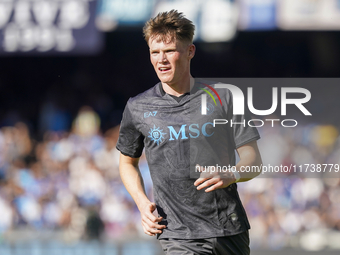 Scott McTominay of SSC Napoli during the Serie A match between SSC Napoli and Atalanta BC at Stadio Diego Armando Maradona Naples Italy on 3...