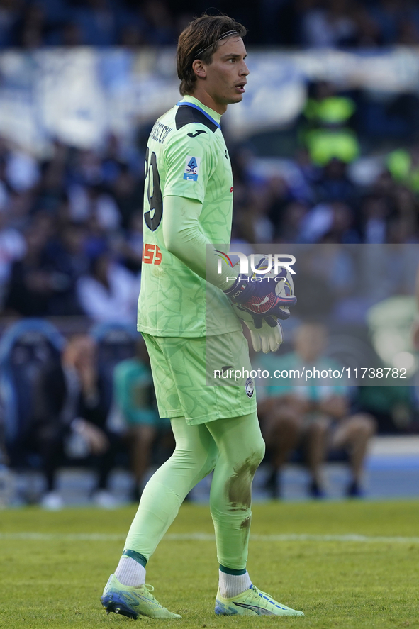 Marco Carnesecchi of Atalanta BC during the Serie A match between SSC Napoli and Atalanta BC at Stadio Diego Armando Maradona Naples Italy o...