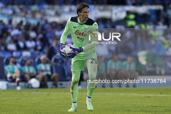 Marco Carnesecchi of Atalanta BC during the Serie A match between SSC Napoli and Atalanta BC at Stadio Diego Armando Maradona Naples Italy o...