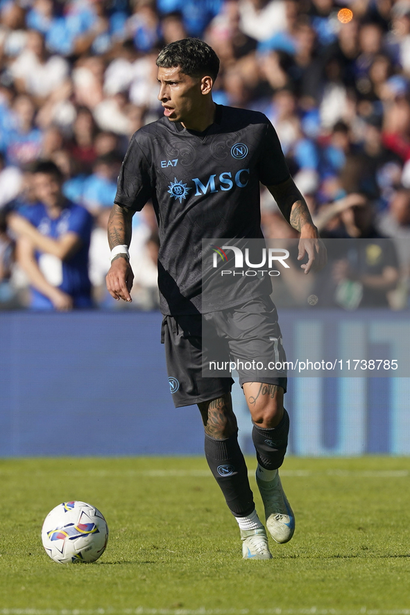 Mathias Olivera of SSC Napoli during the Serie A match between SSC Napoli and Atalanta BC at Stadio Diego Armando Maradona Naples Italy on 3...