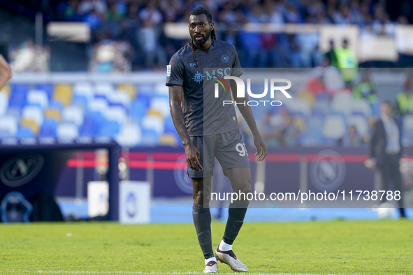 Andre-Frank Zambo Anguissa of SSC Napoli during the Serie A match between SSC Napoli and Atalanta BC at Stadio Diego Armando Maradona Naples...