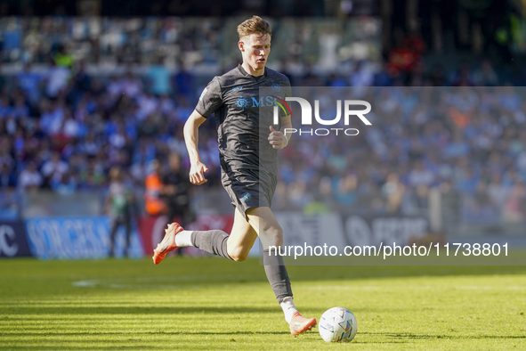 Scott McTominay of SSC Napoli during the Serie A match between SSC Napoli and Atalanta BC at Stadio Diego Armando Maradona Naples Italy on 3...