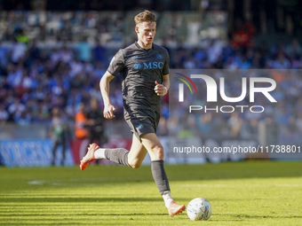 Scott McTominay of SSC Napoli during the Serie A match between SSC Napoli and Atalanta BC at Stadio Diego Armando Maradona Naples Italy on 3...