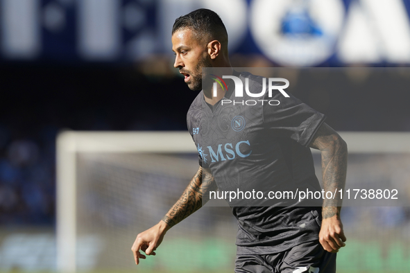 Leonardo Spinazzola of SSC Napoli during the Serie A match between SSC Napoli and Atalanta BC at Stadio Diego Armando Maradona Naples Italy...