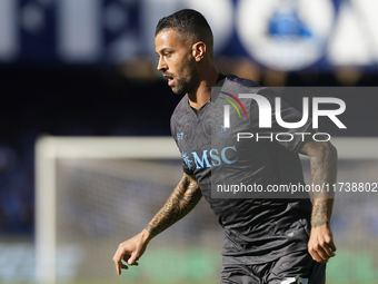 Leonardo Spinazzola of SSC Napoli during the Serie A match between SSC Napoli and Atalanta BC at Stadio Diego Armando Maradona Naples Italy...