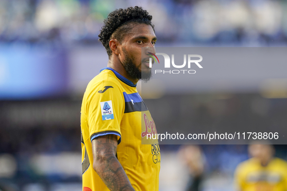 Ederson of Atalanta BC during the Serie A match between SSC Napoli and Atalanta BC at Stadio Diego Armando Maradona Naples Italy on 3 Novemb...