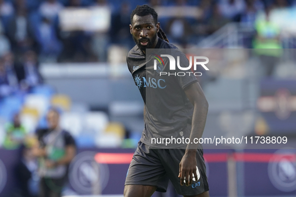 Andre-Frank Zambo Anguissa of SSC Napoli during the Serie A match between SSC Napoli and Atalanta BC at Stadio Diego Armando Maradona Naples...